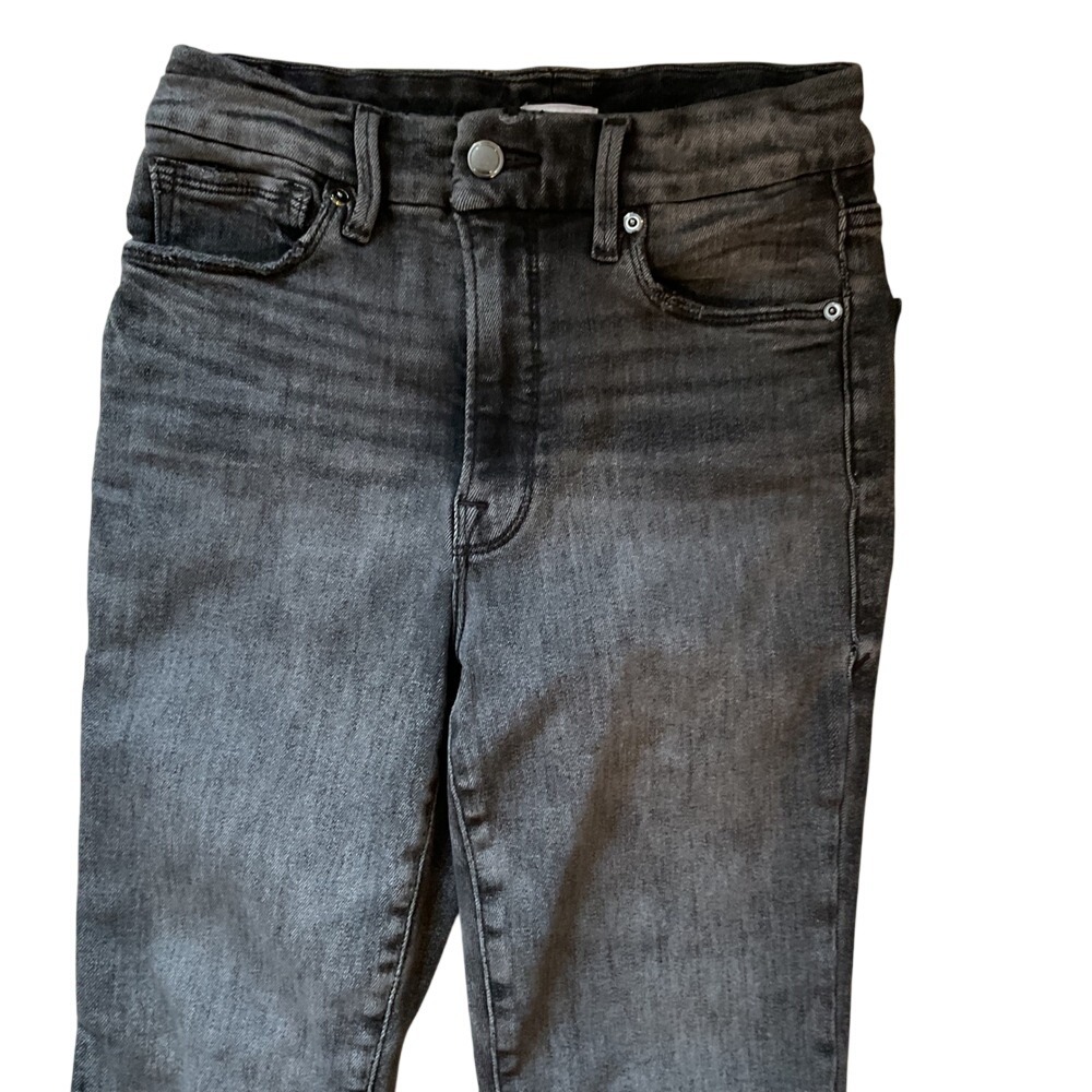 Good American Good Legs High‎ Rise Skinny Jeans Faded Black Denim